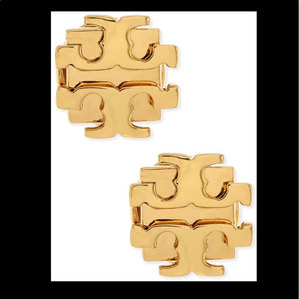Tory Burch Gold Logo Stud Earrings